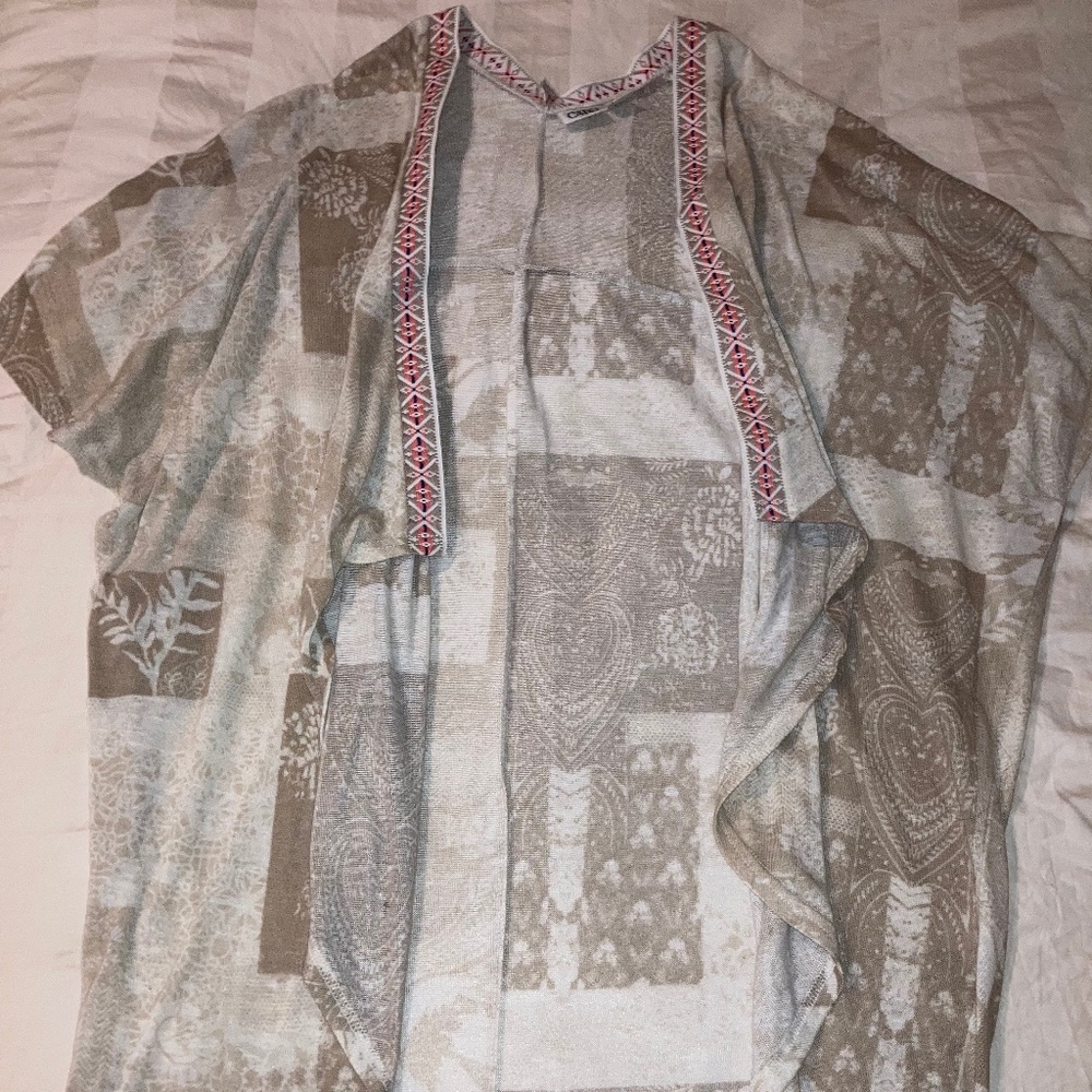 Cato Short Sleeve Open-Font Cascade Cardigan - Size M